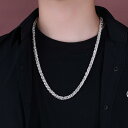 ネックレス シルバー メンズ 個性的 威圧的 厚手 手編み 民族 重厚感 銀 チェーン アクセサリー ヴィンテージ風