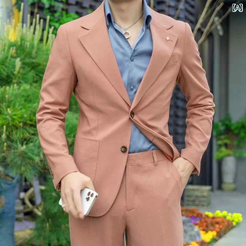 メンズ スーツ 3点セット 英国 男性 大人 ビジネス フォーマル フィット 男性 スタジオ ハイエンド ホスト