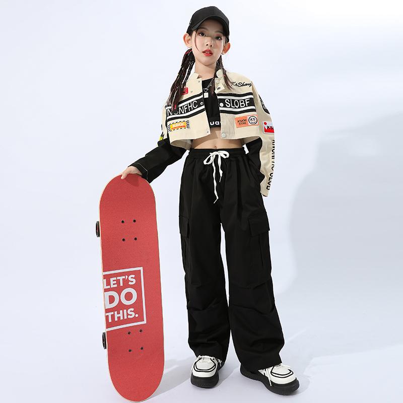 子供服 セットアップ ヒップホップ クール ストリート スタイル イベント パフォーマンス ステージ 衣装 カジュアル おしゃれ