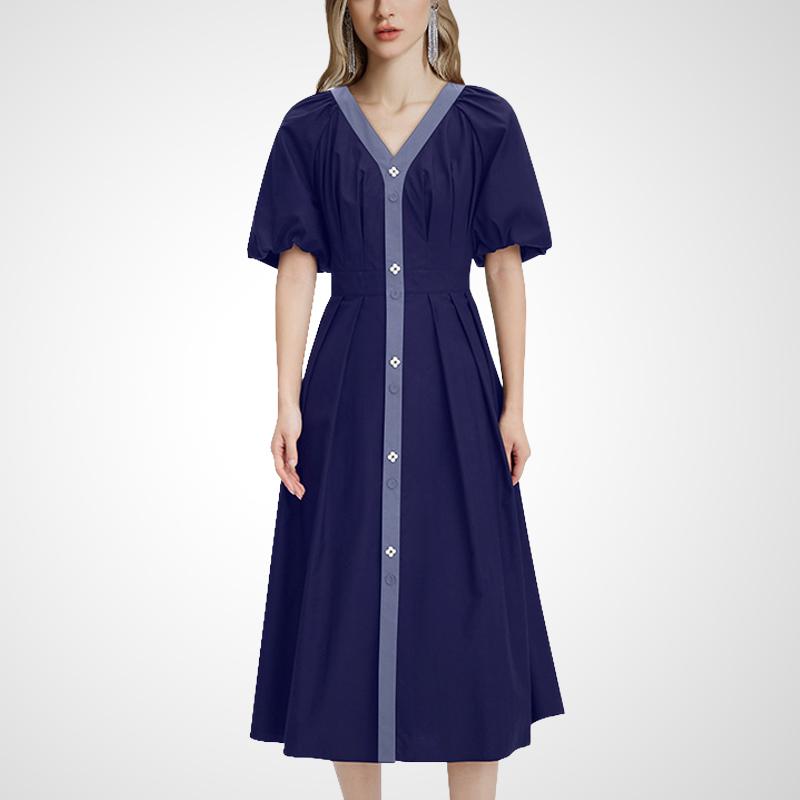 レディース 婦人服 フレンチ パフスリーブ レトロ ワンピース ドレス スカート 春夏 ハイエンド エレガント フェミニン シック モダン スタイリッシュ グラマラス おしゃれ クール