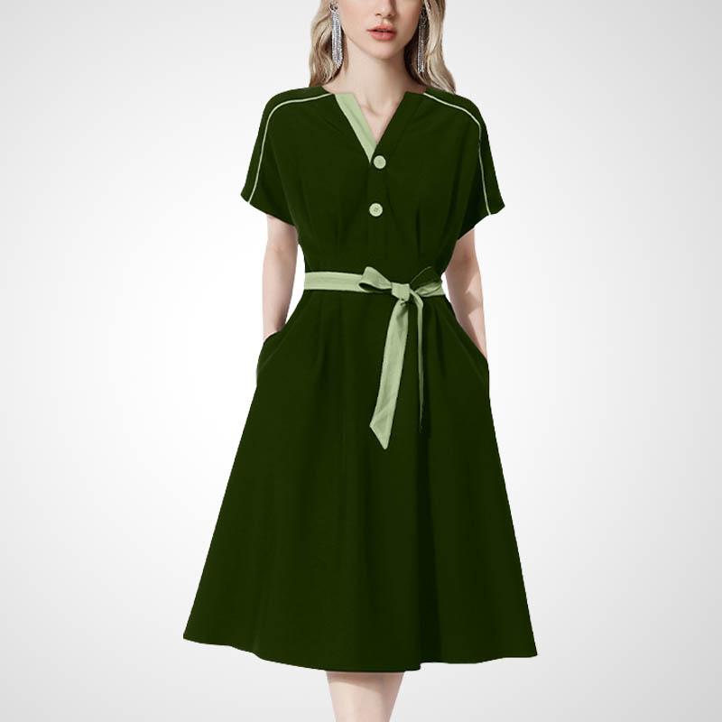 レディース 婦人服 フレンチ シック 半袖 ワンピース ドレス 夏 サマーウェア スリム おしゃれ カジュアル ユニーク フェミニン かわいい 大人っぽい