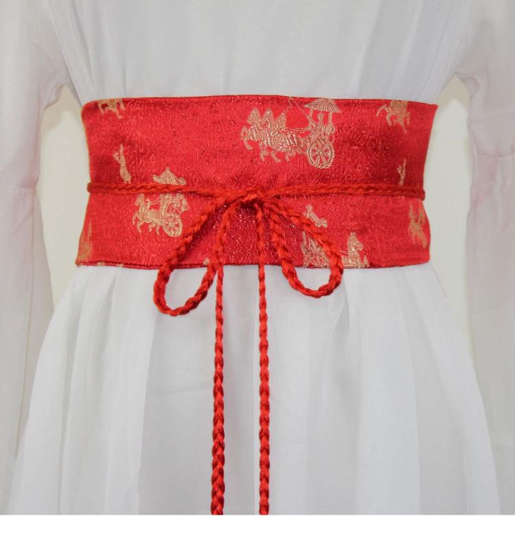 帯ベルト サッシュベルト レディース 布製 ワイド 幅広 帯 チャイナ風 エレガント 高級感 ジャカード ..