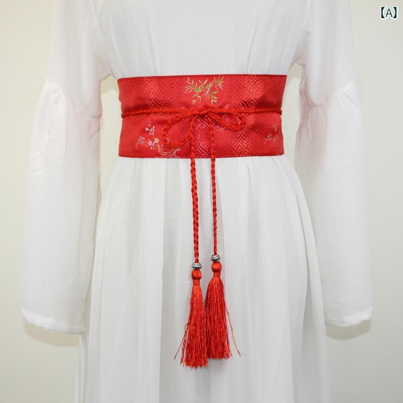 帯ベルト サッシュベルト レディース 布製 帯 サテン シルキー チャイナ風 上品 高級感 光沢 和風 ジャ..