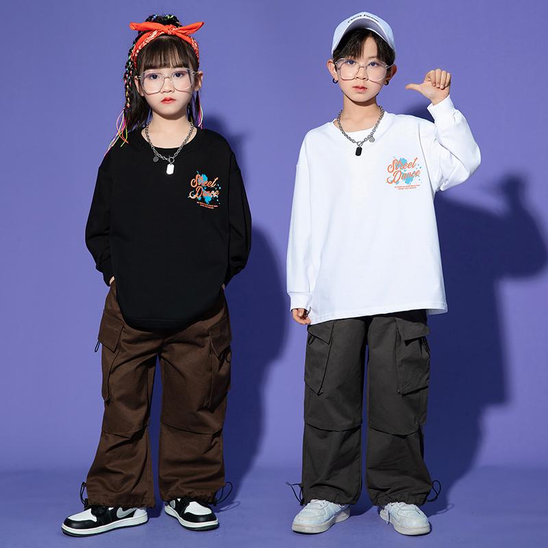 子供服 キッズ ダンス 衣装 カジュアル ヒップホップ パフォーマンス ストリート ユニーク ユニセックス ラフ 動きやすい スポーティー