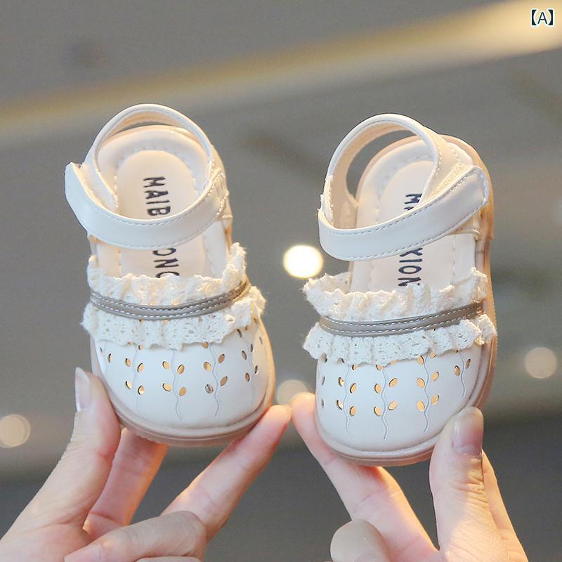 ベビー サンダル 女の子 夏 幼児 靴 1 ～ 2歳 プリンセス シューズ 韓国 小さい 革靴 シューズ