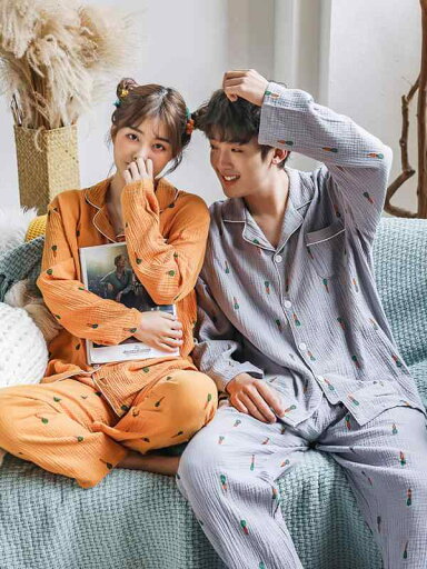 パジャマ レディース カップル 女性 春 快適 綿 ガーゼ 長袖 ズボン メンズ ホーム サービス スーツ 上下セット パジャマ レディース カップル 女性 春 快適 綿 ガーゼ 長袖 ズボン メンズ ホーム サービス スーツ 上下セット