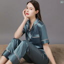 パジャマ ルームウェア カップル レディース 夏 薄手 上品 半袖 ズボン メンズ ラグジュアリー 大きいサイズ スーツ