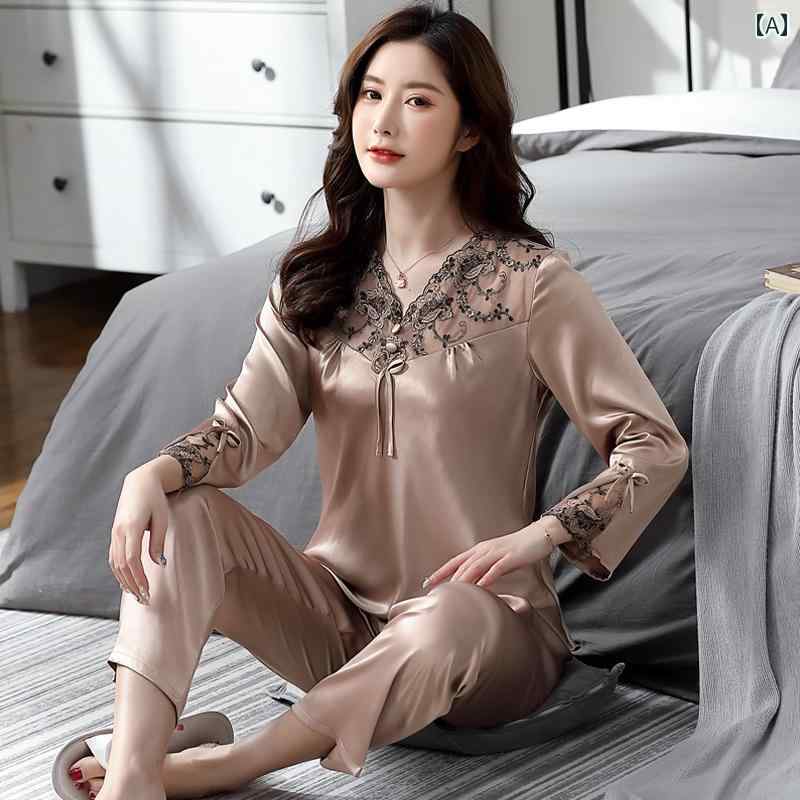 パジャマ ルームウェア レディース ラグジュアリー 春秋 冷感 長袖 セクシー 夏 薄手 上品 スーツ 大きいサイズ
