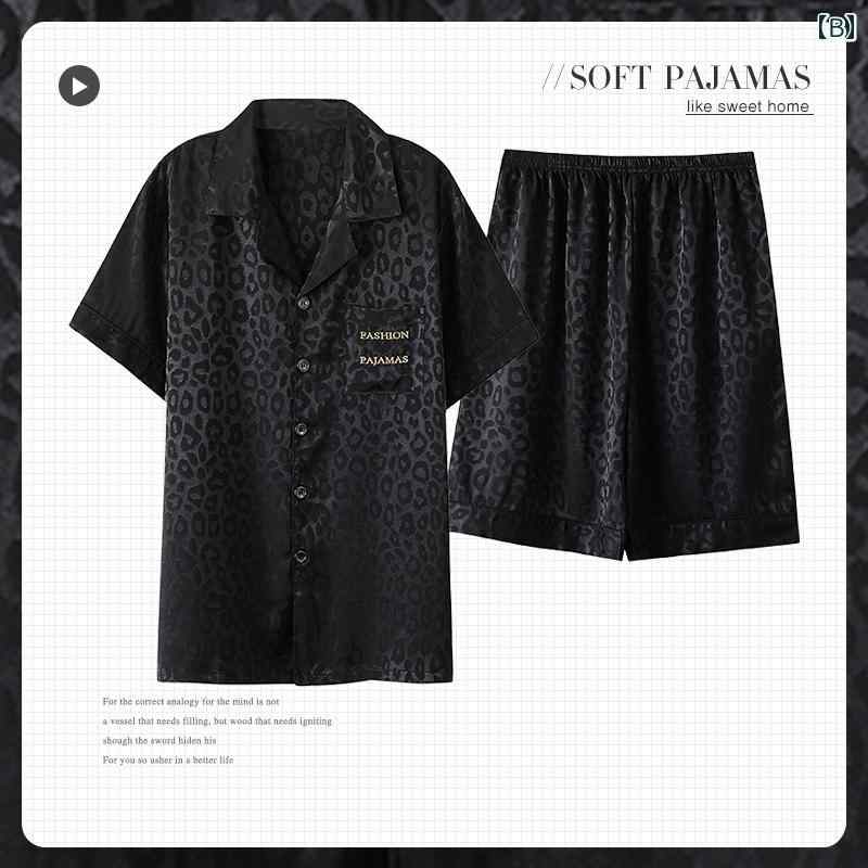 冷感 パジャマ メンズ 夏 薄手 半袖 ショーツ 大きいサイズ 快適 ラグジュアリー ルームウェア