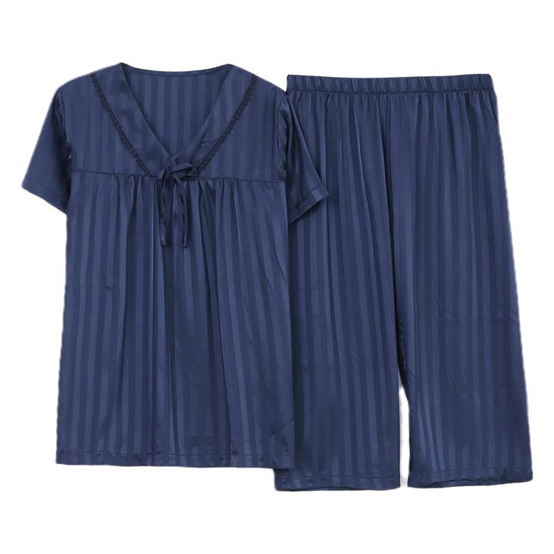 レディース 夏 半袖 クロップドパンツ 冷感 屋外可能 パジャマセット 快適 ラグジュアリー ルームウェア