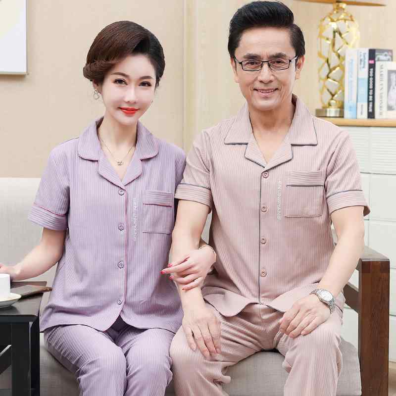 夏 メンズ レディース向け カップル ルームウェア 綿100 半袖パジャマ 大きいサイズ 屋内外可能 綿ニット生地
