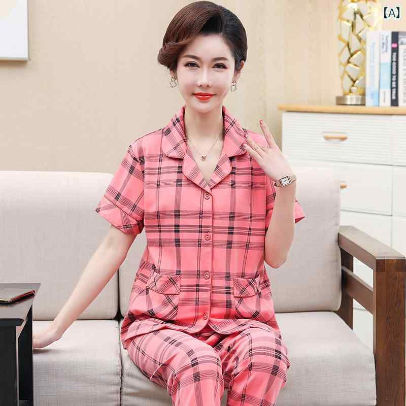 夫婦 夏 カップルパジャマア レディース カーディガン ショートスリーブ ロングパンツ 綿 薄手 ホームウェア