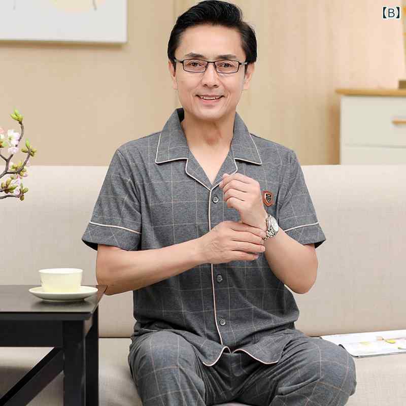 夫婦 夏 カップルパジャマア レディース カーディガン ショートスリーブ ロングパンツ 綿 薄手 ホームウェア