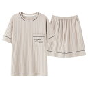 パジャマ 寝間着 短パン ゆったり 夏 薄手 コットン くつろぎ メンズ ギフト ルームウェア ホームウェア