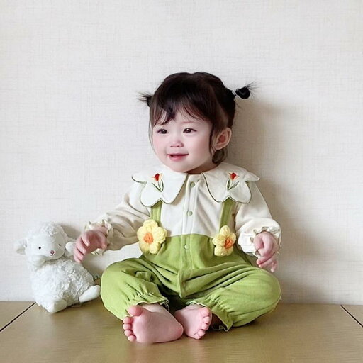 赤ちゃん ジャンプ スーツ 花 カバー オール 女の子 赤ちゃん ドールカラー 襟 長袖 ロンパース 春秋 かわいい 赤ちゃん ジャンプ スーツ 花 カバー オール 女の子 赤ちゃん ドールカラー 襟 長袖 ロンパース 春秋 かわいい