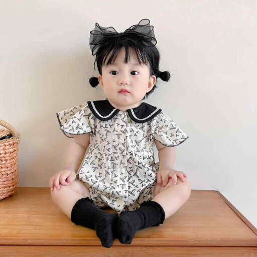 ベビー サマー ジャンプ スーツ スタイリッシュ ドールカラー 襟 ノースリーブ カバー オール かわいい 屋外用 ハイ ハイ 女の子 赤ちゃん用 薄手 サマー ドレス ベビー サマー ジャンプ スーツ スタイリッシュ ドールカラー 襟 ノースリーブ カバー オール かわいい 屋外用 ハイ ハイ 女の子 赤ちゃん用 薄手 サマー ドレス