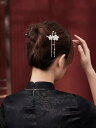 かんざし 髪飾り 中国 シルバー アンティーク 桜 パール ヘアピン チャイナ ヘア アクセサリー シンプル ギフト おしゃれ