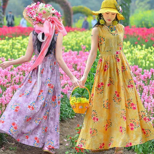 夏 女性 Vネック プリント ワンピース ノースリーブ カジュアル ホリデー 華やか 夏 女性 Vネック プリント ワンピース ノースリーブ カジュアル ホリデー 華やか