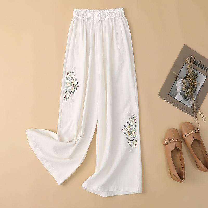 レディース ズボン パンツ ロング キュロット チャイナ 長い 中国風 レトロ 漢服 かわいい 婦人服 清楚 春夏秋 女性