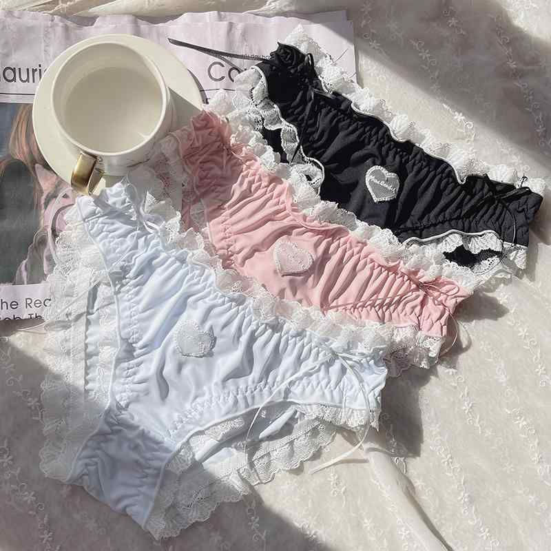パンティー レース 女の子 パンティー 薄手 ミルク 気分 セクシー クール 綿 股 ブリーフ ハート かわいい