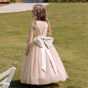キッズ バースデー ドレス プリンセス セレモニー かわいい ドレス 高級感 子供 ビッグリボン ドレス チュチュ スカート 春夏 リボン バックレス 背中綺麗 女の子 お姫様 ドレス