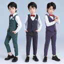 男の子 スーツ 夏 韓国 ストライプ ベスト 3点セット 子供 ピアノ パフォーマンス メンズ エレガント