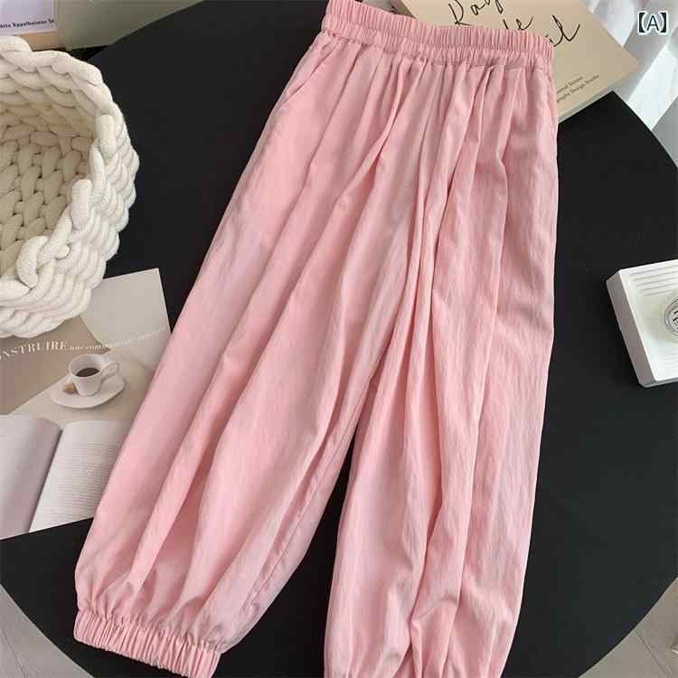 キッズ 子供服 ガールズ パンツ ズボン ボトムス かわいい おしゃれ 夏 普段着 カジュアル 薄手 ピンク ブルー