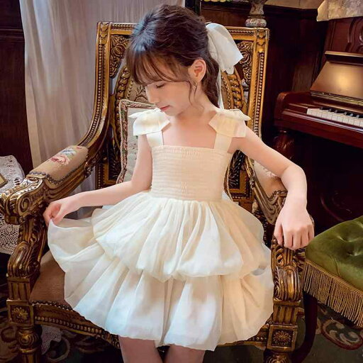キッズファッション ドレス ワンピース ロング スカート サスペンダー メッシュ ふわふわ レース かわいい プリンセス フェアリー お姫様 サマードレス 子供 夏 キッズファッション ドレス ワンピース ロング スカート サスペンダー メッシュ ふわふわ レース かわいい プリンセス フェアリー お姫様 サマードレス 子供 夏