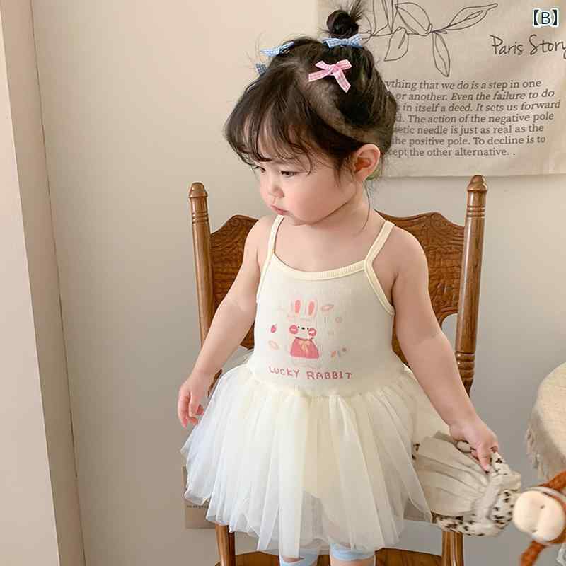 スカート 女の子 ドレス 夏 韓国 サスペンダー 赤ちゃん用品 ベビー キッズ 子供用 おしゃれ ファッション バニー プリンセス ガーゼスカート コットン かわいい