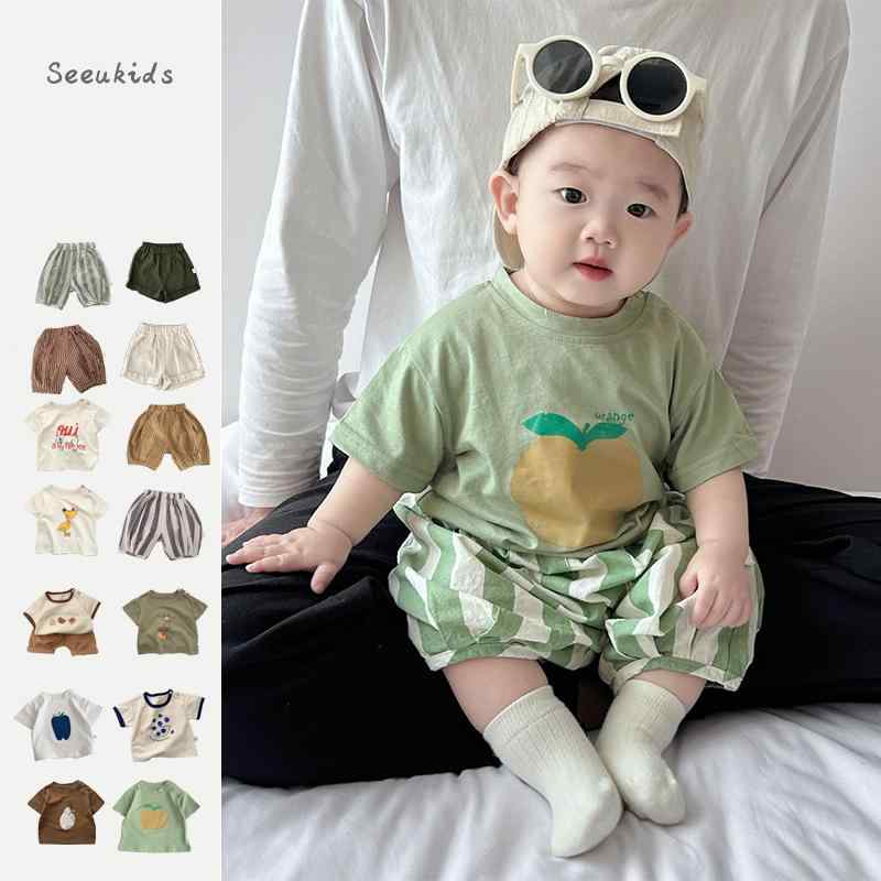 Tシャツ トップス パンツ キッズ 子供 おしゃれ ファッション 赤ちゃん用品 ベビー 夏 韓国 カジュアル 薄型 プリント 半袖 男の子 女の子 カジュアル コットン