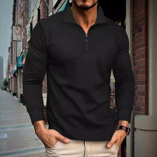 長袖 トップス メンズ Tシャツ ハーフ ジップ POLO シャツ シンプル カジュアル 無地 プルオーバー スタンドカラー レイヤリング シャツ 長袖 トップス メンズ Tシャツ ハーフ ジップ POLO シャツ シンプル カジュアル 無地 プルオーバー スタンドカラー レイヤリング シャツ