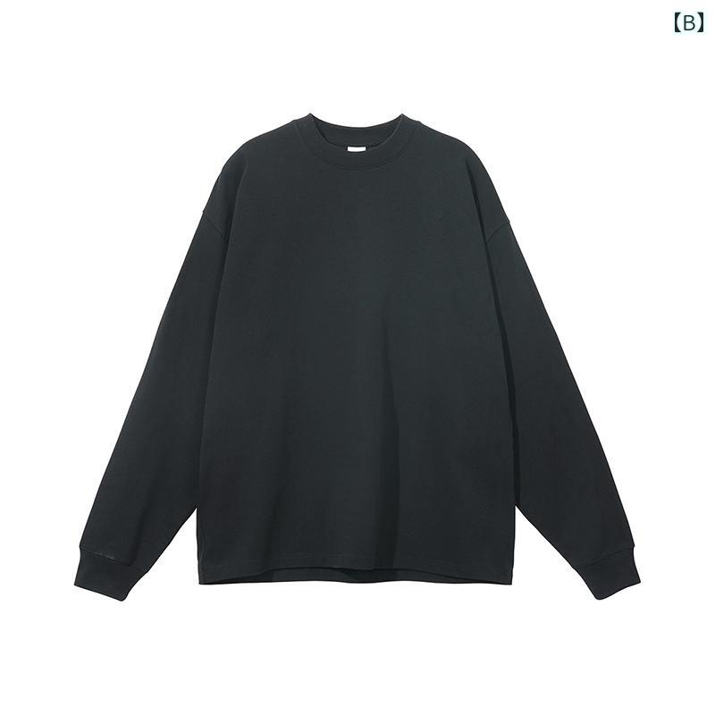 春夏 トップス ラウンドネック プルオーバー 無地 カジュアル トレーナー ヒップホップ ストリート レディース メンズ ファッション 長袖 アーバン