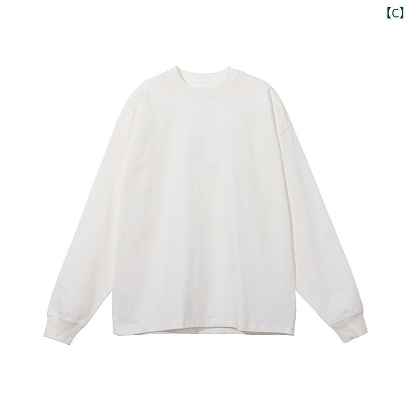 春夏 トップス ラウンドネック プルオーバー 無地 カジュアル トレーナー ヒップホップ ストリート レディース メンズ ファッション 長袖 アーバン