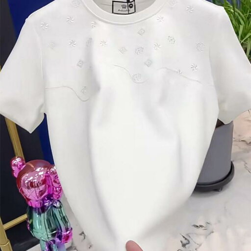 メンズ シャツ トップス 半袖 カジュアル デイリーユース ラグジュアリー 刺繍 ラウンドネック クール おしゃれ メンズ シャツ トップス 半袖 カジュアル デイリーユース ラグジュアリー 刺繍 ラウンドネック クール おしゃれ