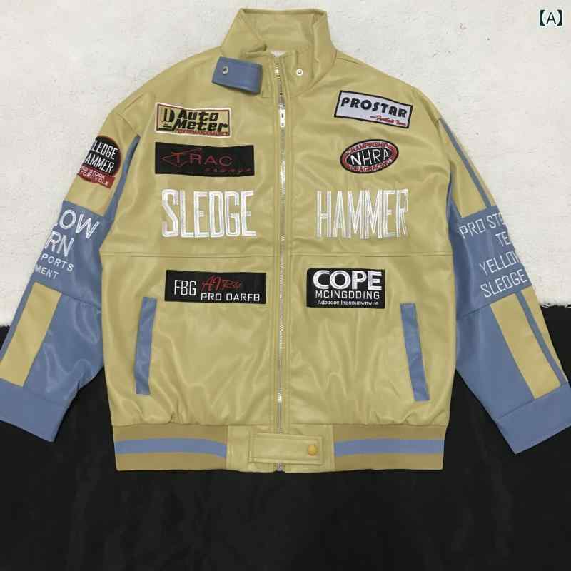 スタジャン ブルゾン アメリカン ストリート カジュアル スタイル レディース おしゃれ 刺繍 レザー ベースボール ジャケット