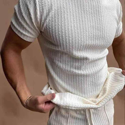 Tシャツ 半袖 トップス アメリカンワッフル ジャカード メンズ シワ加工 スリム 薄手 通気性 ストレッチ スポーツ トップス おしゃれ レジャー 休日 高品質 スポーティ ギフト Tシャツ 半袖 トップス アメリカンワッフル ジャカード メンズ シワ加工 スリム 薄手 通気性 ストレッチ スポーツ トップス おしゃれ レジャー 休日 高品質 スポーティ ギフト