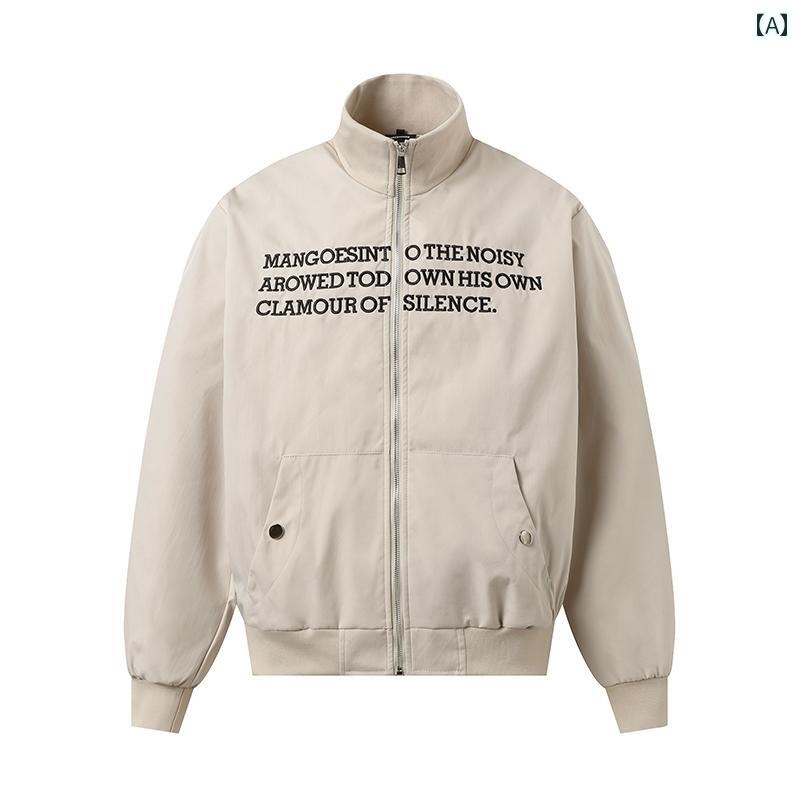 アメリカン 刺繍 文字 野球ジャケット 男女兼用 カップル パイロットジャケット コート 春秋 トップス スポーティー ユニセックス カジュアル レジャー リゾート 休日