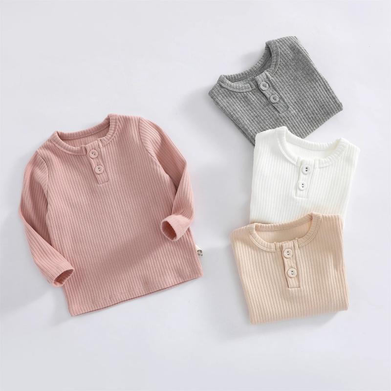 ベビーウェア 赤ちゃん トップス 女の子 秋 レイヤリング Tシャツ カジュアル ソフト素材 ストライプ ..