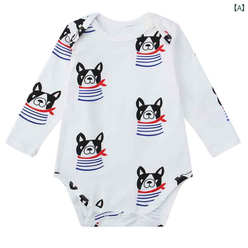 赤ちゃん ベビー服 ロンパース 犬 ワンちゃん オールインワン シンプル カジュアル...