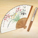 扇子 8インチ 花柄 フラワー レトロ 上品 アンティーク 小型 男女 桃の花 手描き チャイナ 着物 ギフト メンズ レディース