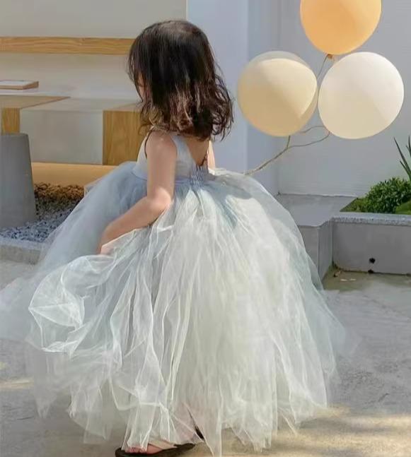 女の子 シフォン ドレス チュール シアー 夏 子供服 キッズ パーティー お姫様 フェアリー プリンセス 夏 かわいい 美しい お誕生日 ギフト 衣装 撮影 映え