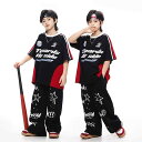 子供服 ヒップホップ メンズ レディース ゆるいの ドラムキット クール パフォーマンス セット ストリートダンス ユニセックス カジュアル グラフィティ スポ...