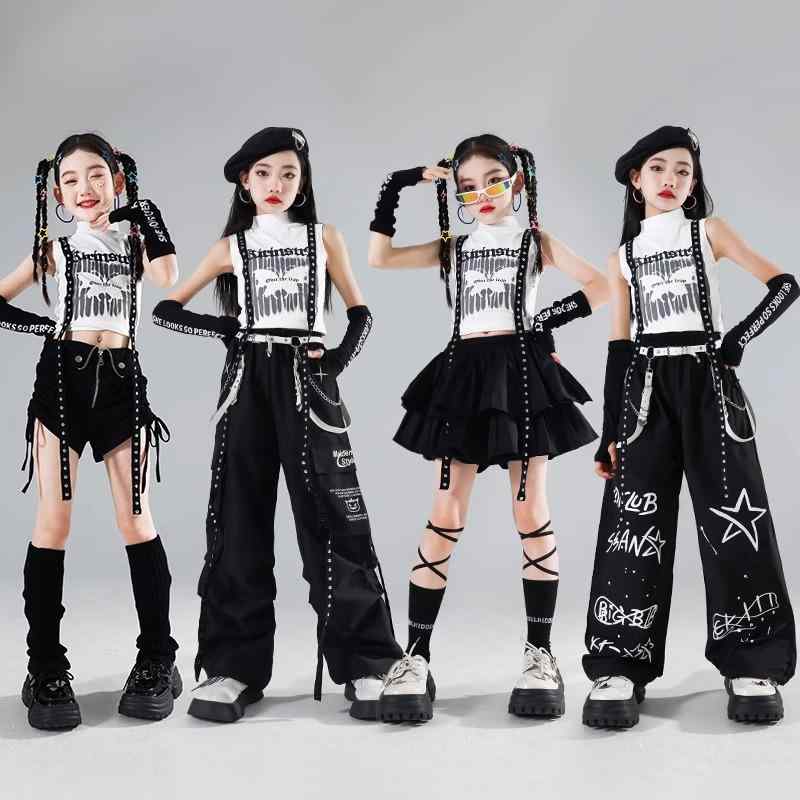 女の子 ヒップホップ 衣装 ジャズダンス 子供 ストリート スーツ キャットウォーク ガールズグループ ダンスウェア コスチューム モダン ステージ衣装
