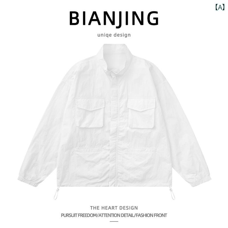 マルチ ポケット ジャケット 男性用 作業着 日焼け防止服 夏 シャツ ゆったり スポーツ メンズ カジュアル