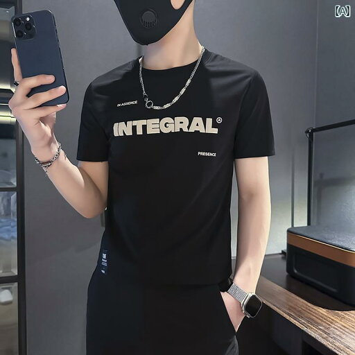 Tシャツ メンズ 紳士服 男性用 シャツ トップス 半袖 スリムフィット 夏 ロゴ ブラック 黒 カジュアル Tシャツ メンズ 紳士服 男性用 シャツ トップス 半袖 スリムフィット 夏 ロゴ ブラック 黒 カジュアル