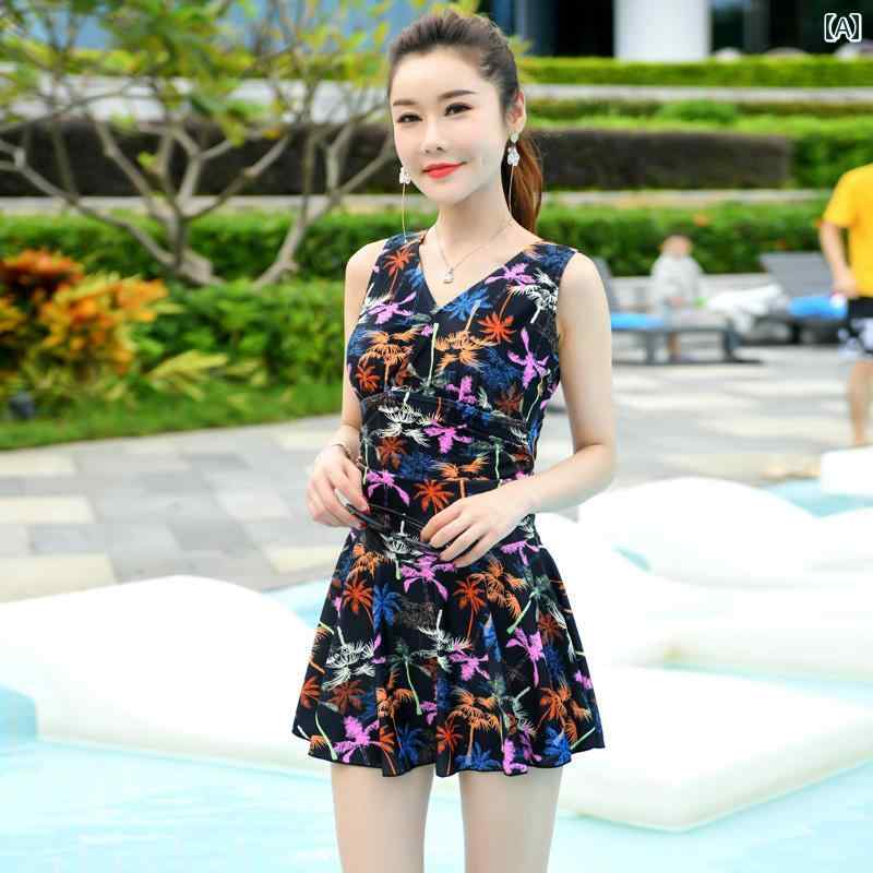 ママ 水着 レディース ファッション 大きいサイズ ワンピース スタイル 体型カバー 胸パッド 細見え セクシー 魅力的 スパ 温泉 リゾート プール カジュアル リラックス 快適