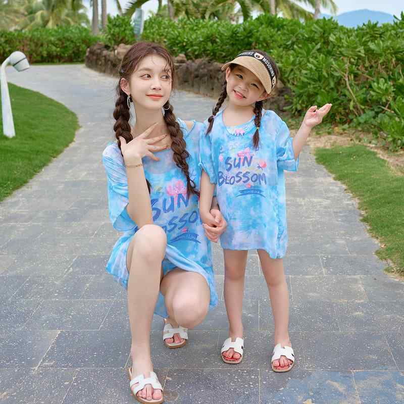 水着 レディース 女の子 セパレート 水色 青 ボクサーパンツ 3点セット フード付き 親子ペア ママ 女性..