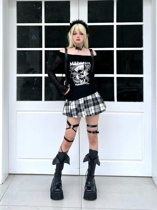 レディース トップス 漫画好き アニメ好き コミック プリント サブカルチャー 白黒 モノトーン ガーリ..