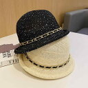 帽子 レディース 夏 薄手 スパンコール付き カジュアル お洒落 通気性 ファッショナブル 紫外線対策 エレガント カーキ ブラック ベージュ