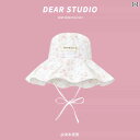 サンハット 帽子 レディース 韓国 花柄 フリル つば広 夏 日焼け防止 フェミニン エレガント かわいい キュート ビーチ 旅行 紫外線対策